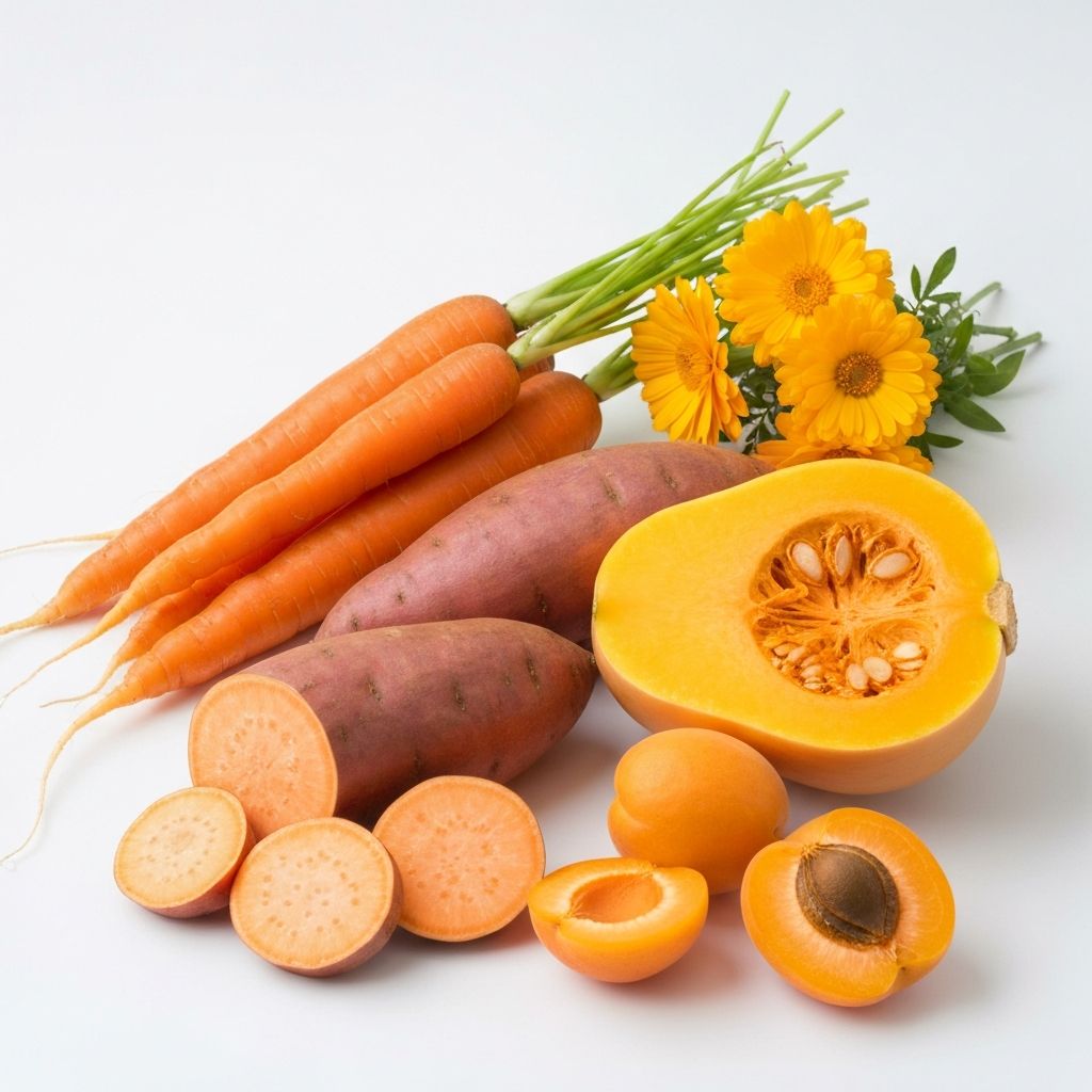 Orange und gelbe Gemüsesorten