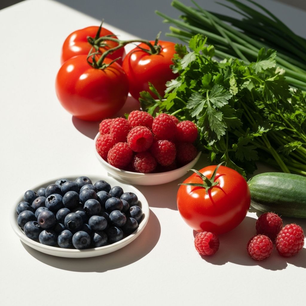 Frisches Gemüse und Beeren